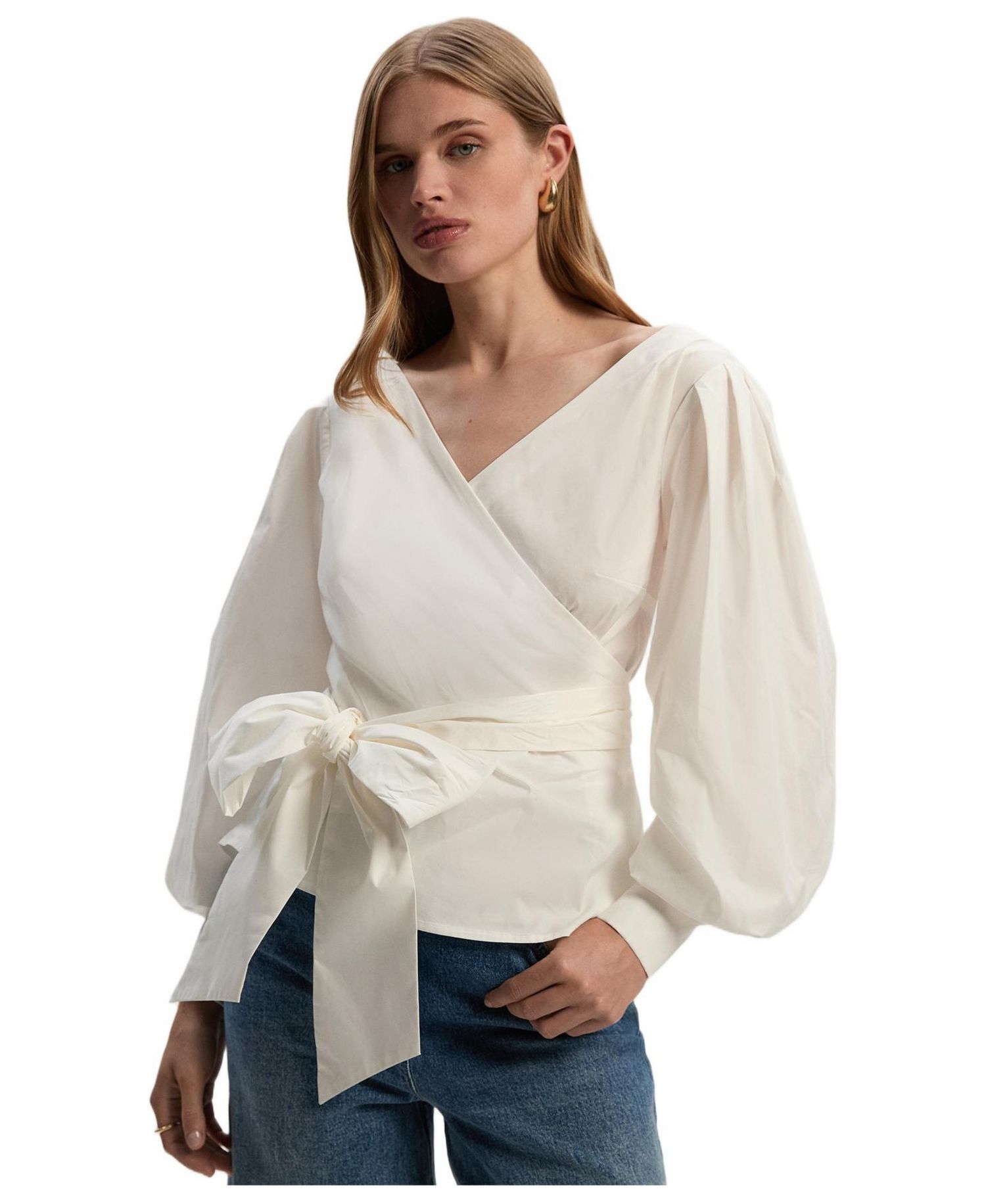 Women's Woven Wrap Detail Blouse