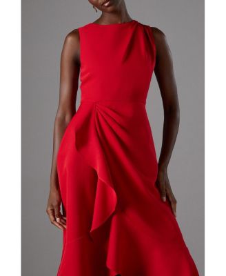 Women's Waterfall Crepe Midi Dress