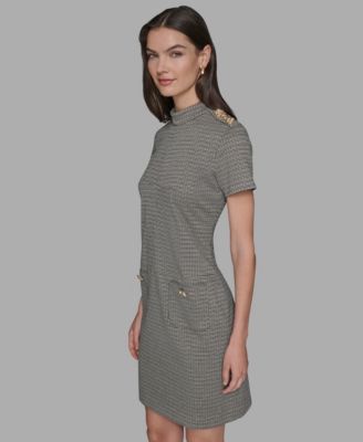 Women's Houndstooth Pocket Dress