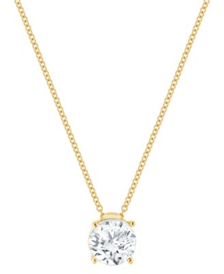 Badgley Mischka Certified Lab Grown Diamond Solitaire Pendant Necklace (1 ct. t.w.) in 14k White or Yellow Gold)
