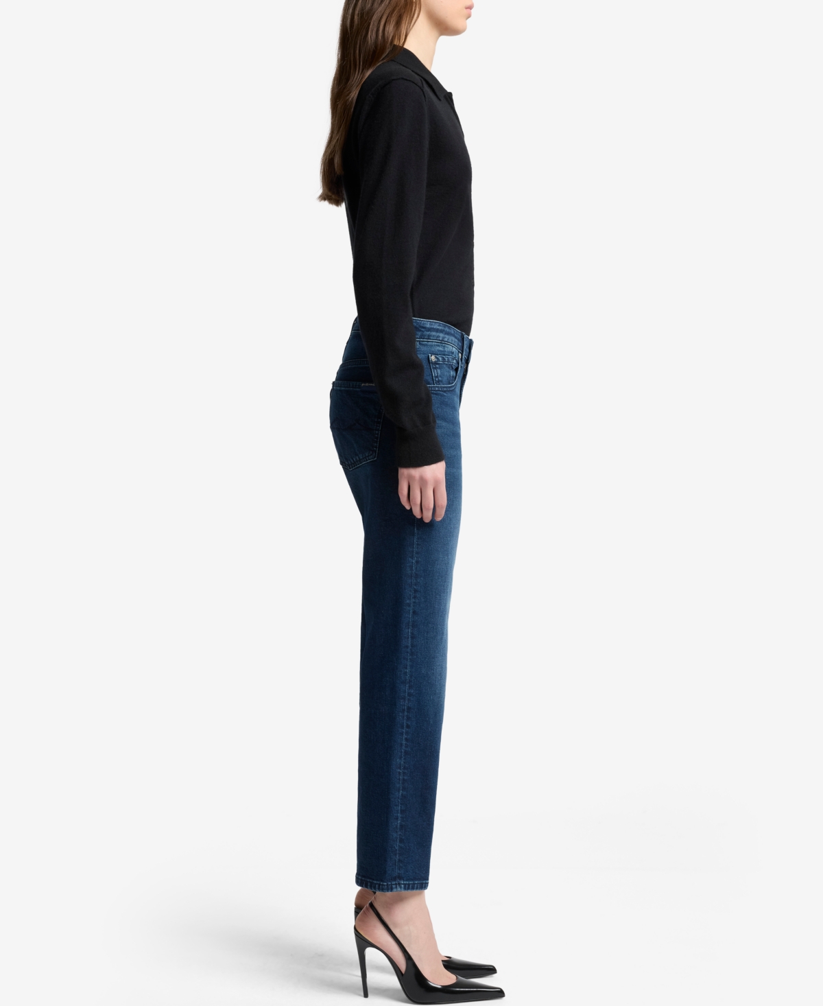 7 For All Mankind Calie Ankle Straight Leg Jeans In Blue