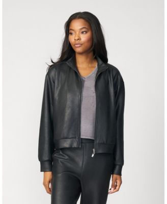 Women's Coated Cropped Bomber Jacket