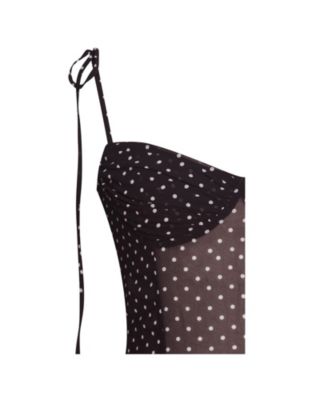 Women's Yadira Brown Base Polka Dot Chiffon Maxi Dress