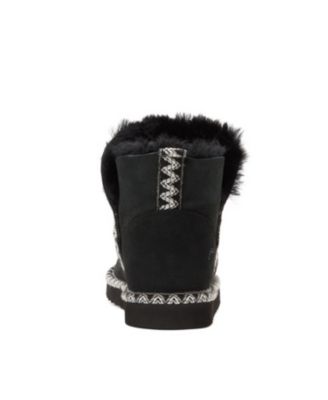 Women's Perth Genuine Shearling Fold Down Bootie with Embroidery
