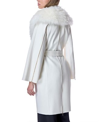 Women's Wool Blend Belted Trim Coat