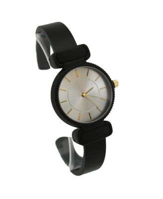 Black Simple Metallic Bangle Watch