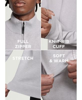 Men's Full Zip Mock Neck Sweater