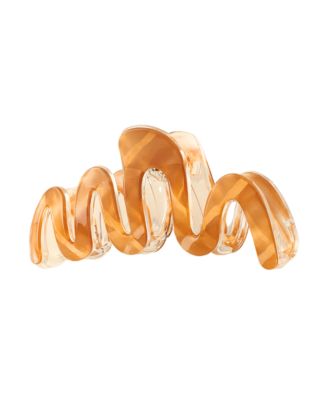 Large Luxe Wavy Claw Clip – Caramel Marble
