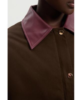 Quilted Contrast Collar Barn Jacket