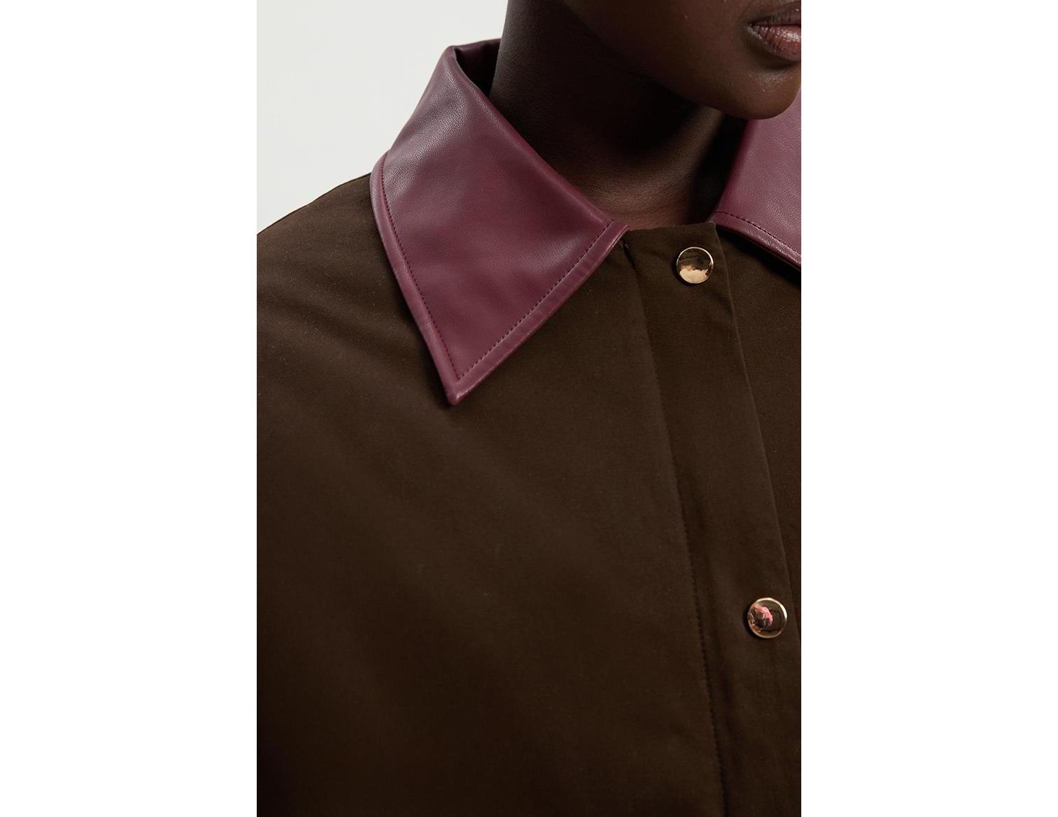 Quilted Contrast Collar Barn Jacket