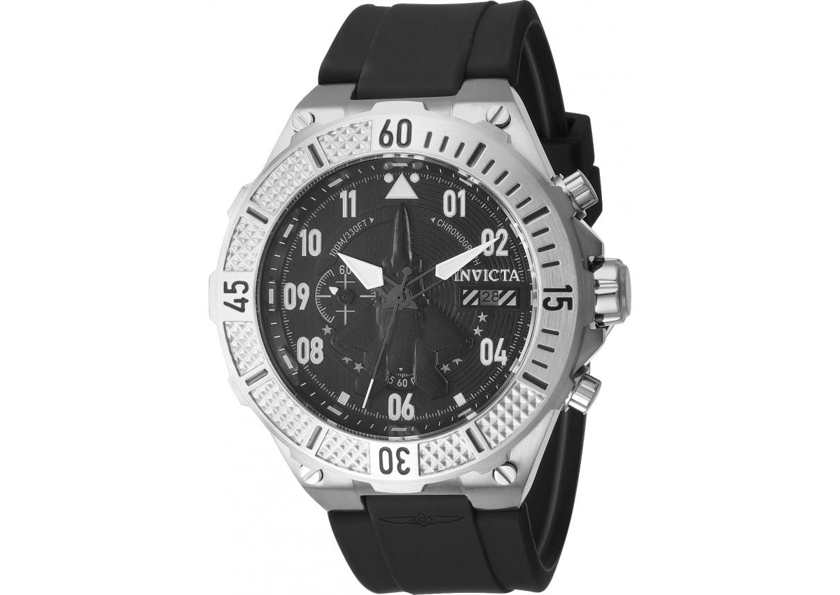 Invicta Men's Aviator Quartz Multifunction Black Dial Watch