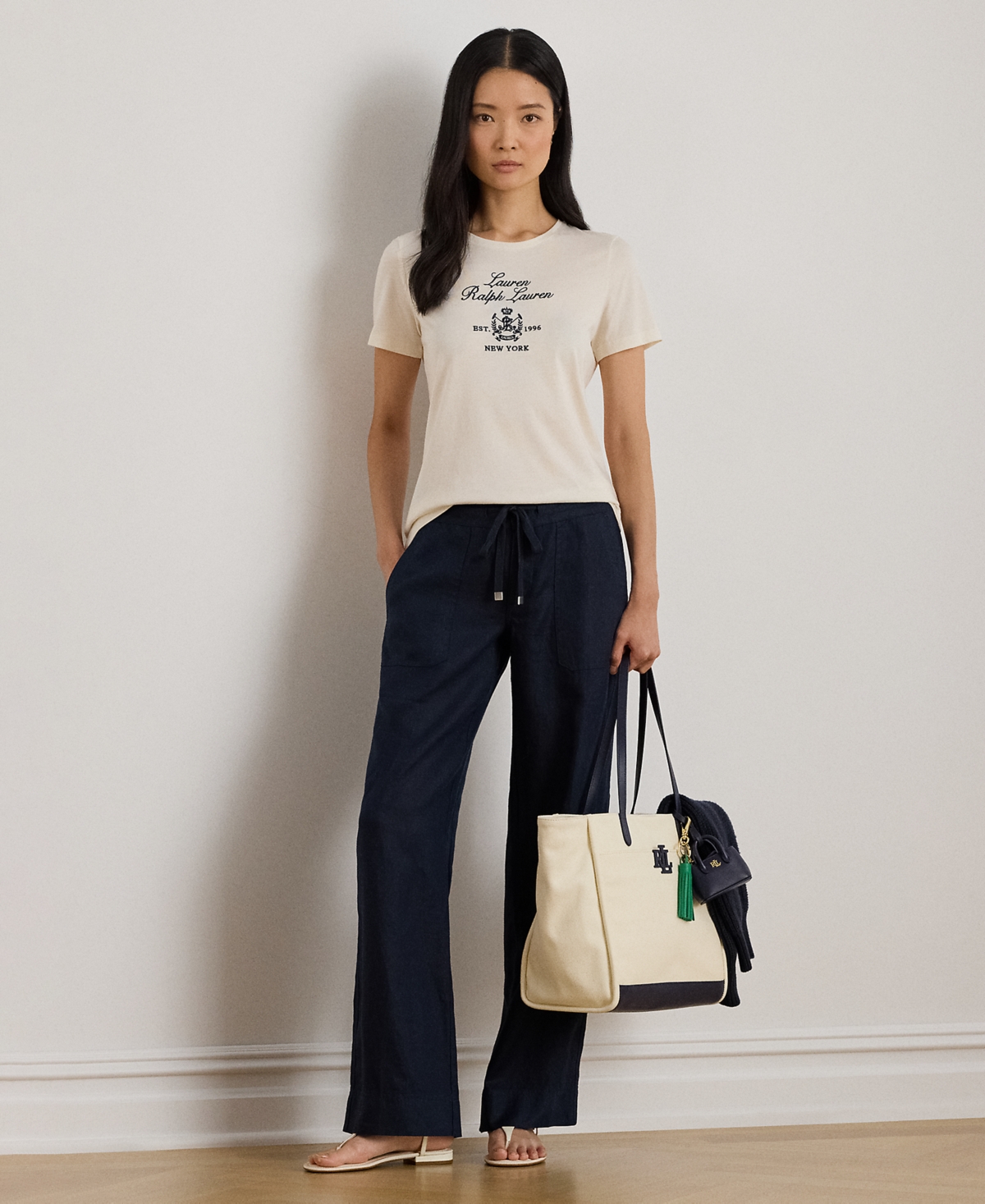 Ralph Lauren Petite Pima Micro Modal-katlin Short Sleeve T-shirt In White