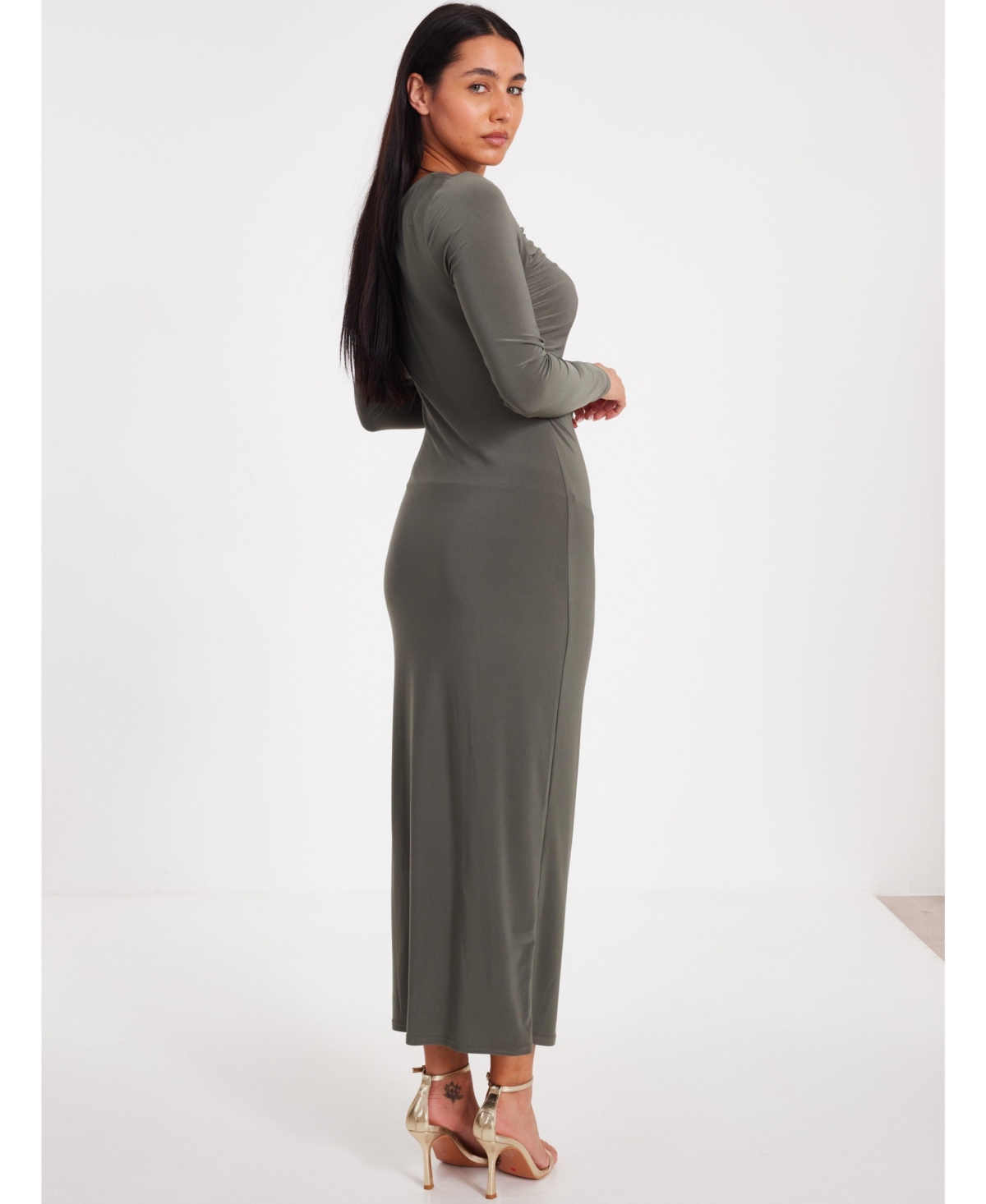 Quiz Women's Ity Long Sleeve Maxi Dress