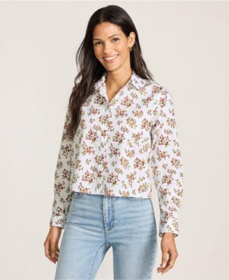 Women's No Iron Boxy Cropped Shirt