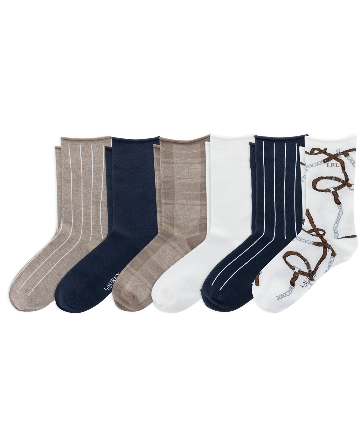 Ralph Lauren Women's 6-pack Bridle Plaid Socks In Multi