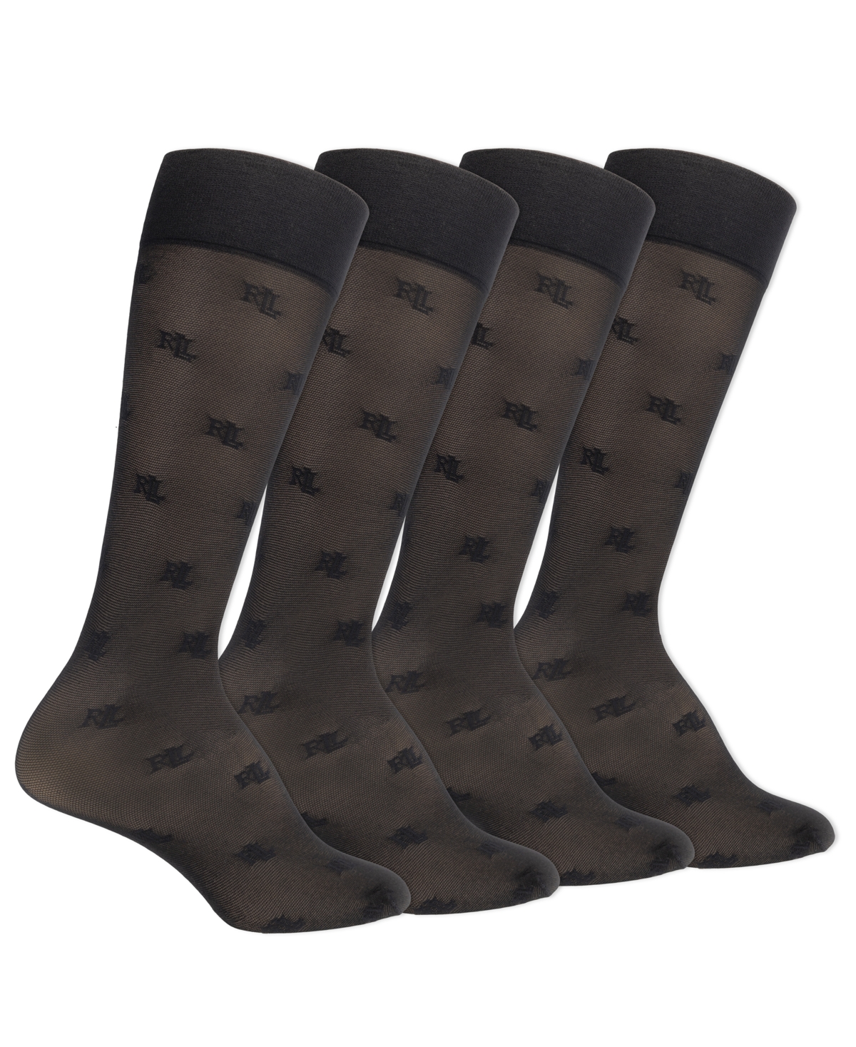 Ralph Lauren Women's 4-pack Sheer Trouser Socks In Black