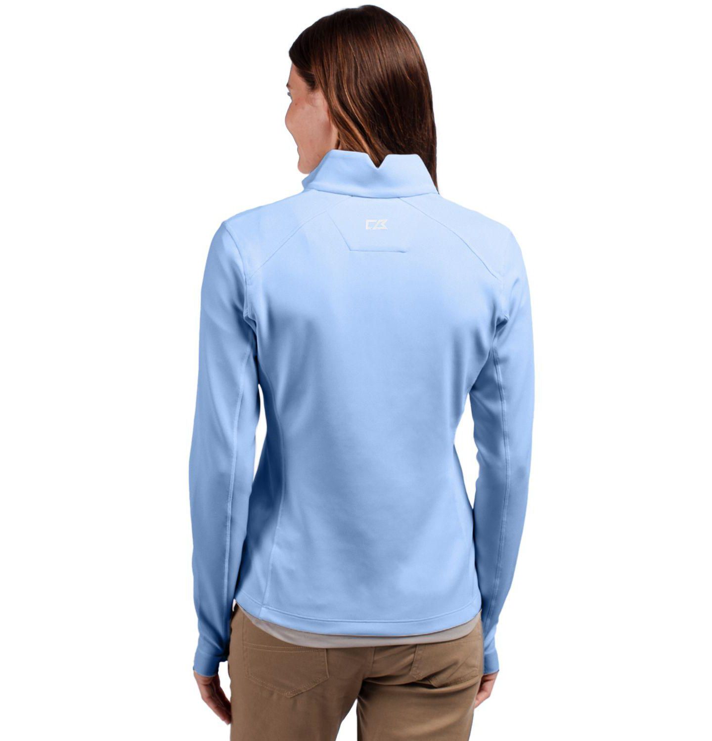 Женский свитер Cutter & Buck Traverse Stretch Eco Quarter Zip Pullover, цвет: Atlas — фото 3