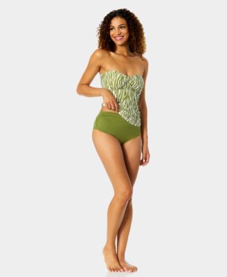 Women's Printed Shirred Bandeaukini