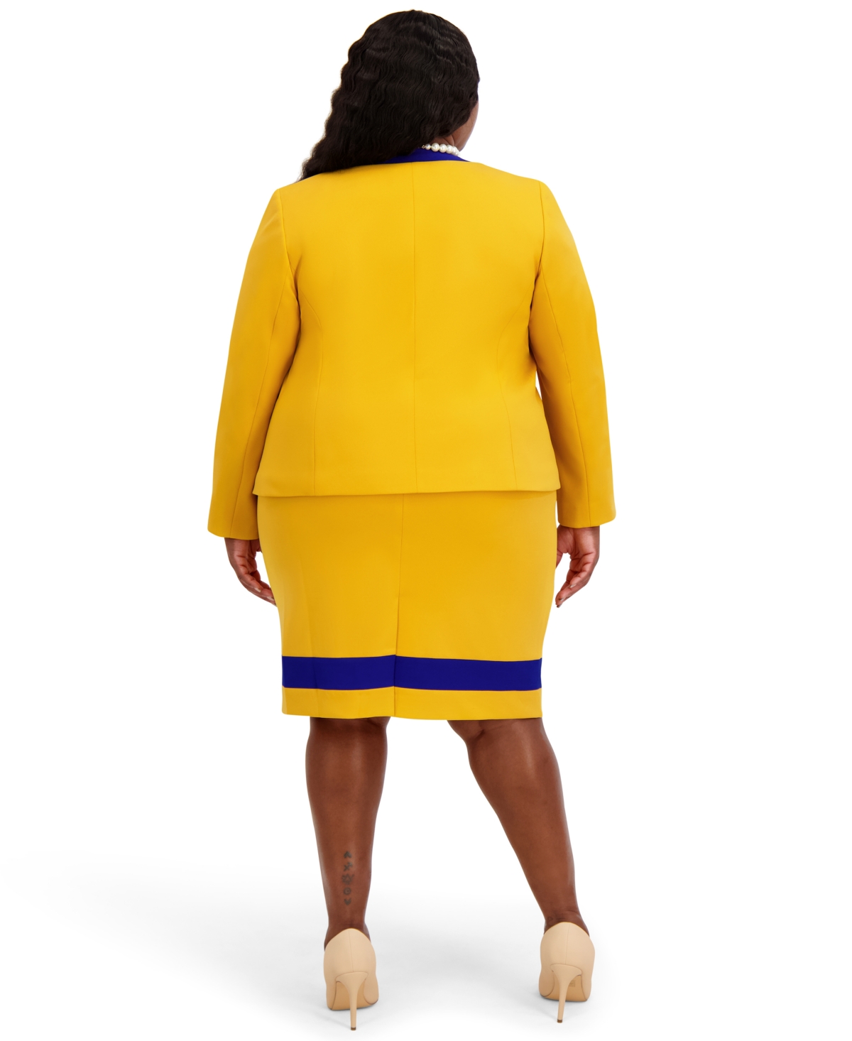 Kasper Women's Combo Yoke Long-sleeve Jacket, Regular And Plus Size In Yellow