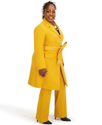 Women's Three Button Patch Pocket Trench Coat