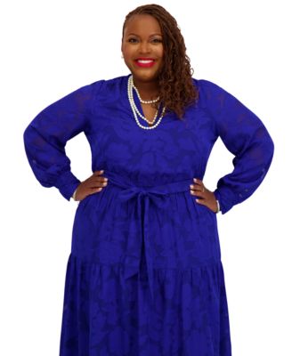 Women's Soft V-Neck Tiered Midi Dress