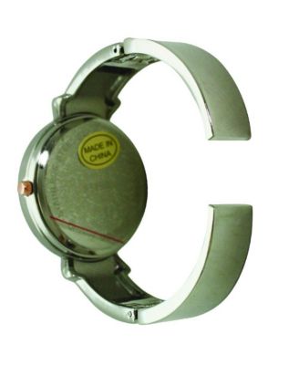 Silver Rose Gold Olivia Pratt Elegant Emerald Rhinestone Solid Metal Bangle Watch