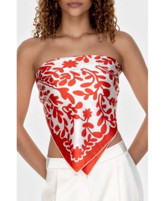 Double Sided Silk Scarf Red Blessing