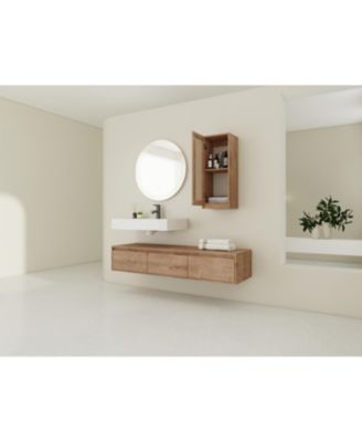  60" Wall-Mount Vanity, Resin Sink & Cabinet, Soft-Close Drawers
