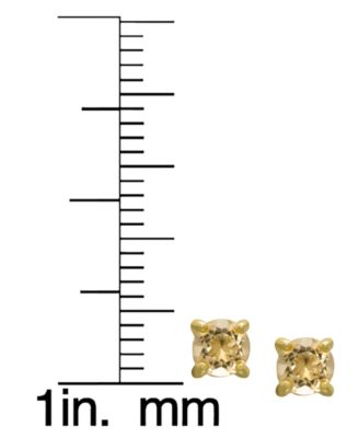 4-Pair Amethyst, Blue Topaz, Citrine and Peridot Stud Earrings in 14k Gold Over Sterling Silver