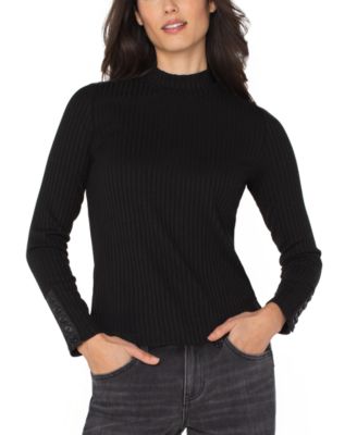 Liverpool Los Angeles - Petite Long Sleeve Mock Neck Knit Top