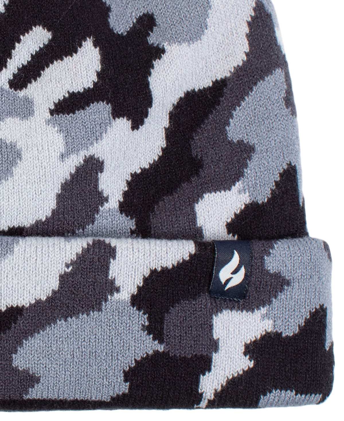 Heat Holders Boys 8-16 Gavin Camouflage Knit Roll Up Hat In Gray