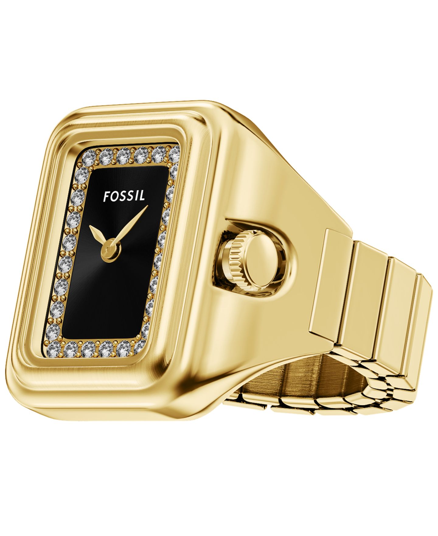 Женские часы Fossil Raquel Watch Ring Two-Hand Gold-Tone Stainless Steel Watch, 14mm — фото 1