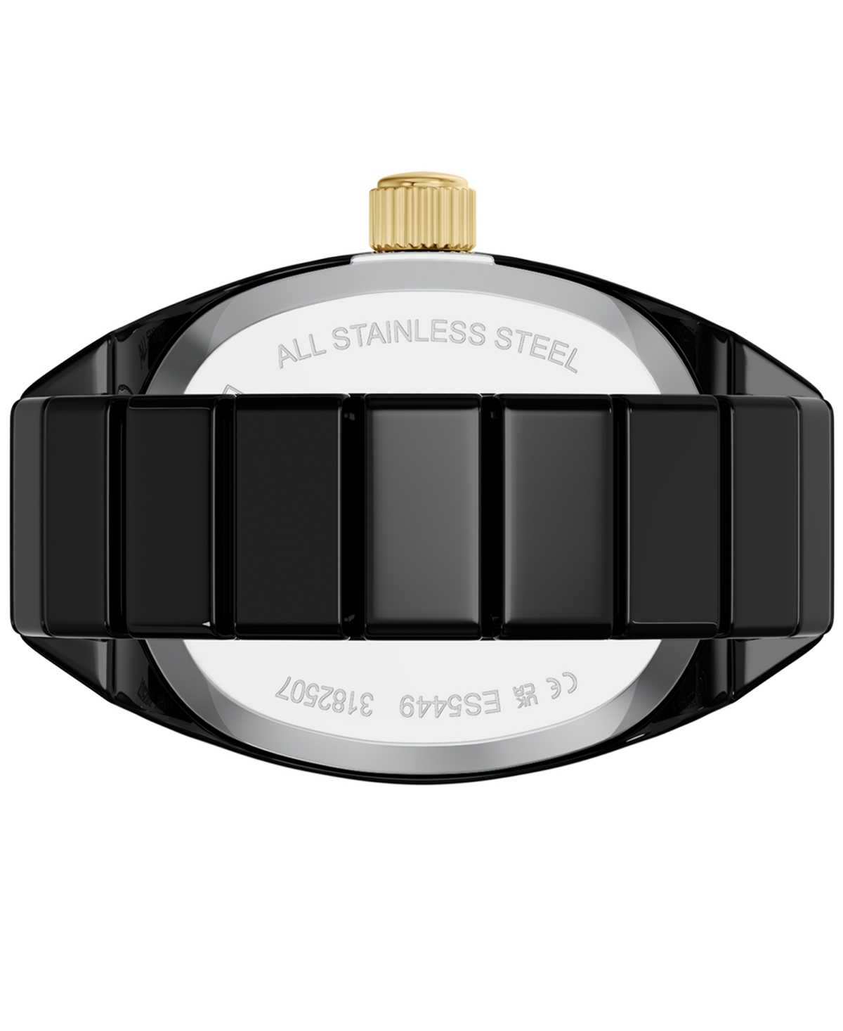 Fossil Women's Watch Ring Two-Hand Pave Black Stainless Steel Watch, 15mm