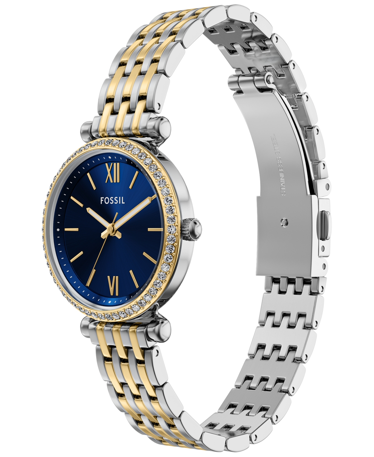 Fossil Women's Carlie Three-Hand Two-Tone Stainless Steel Watch