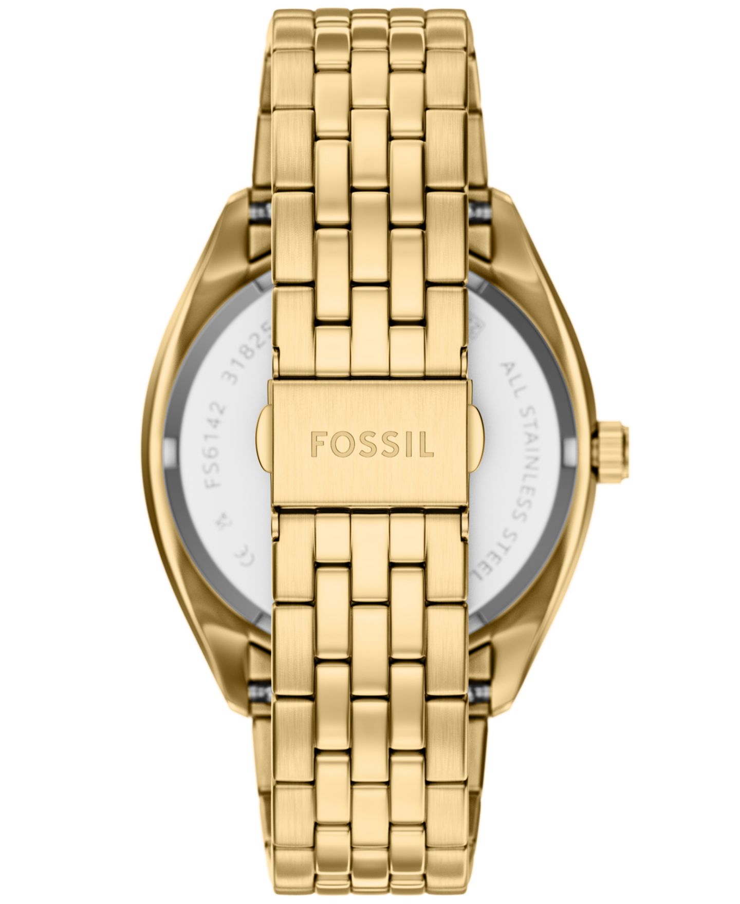 Мужские часы Fossil Campbell, три стрелки, день-дата, сталь цвета золота, 42 мм — фото 2