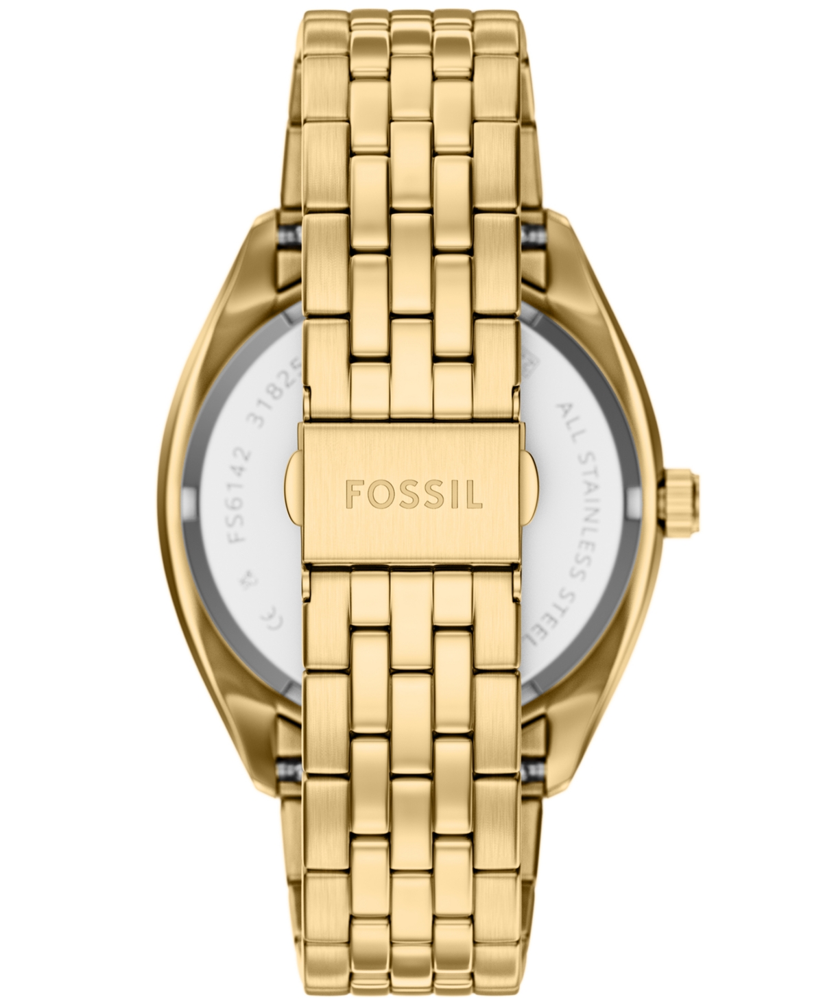 Fossil Men's Campbell Three-Hand Day-Date Gold-Tone Stainless Steel Watch, 42mm