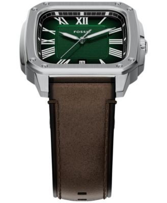 Men's Crosby Three-Hand Brown Leather Watch, 42mm