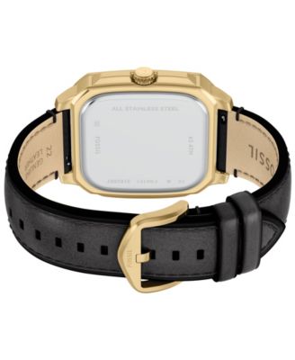 Men's Crosby Three-Hand Black Leather Watch, 42mm