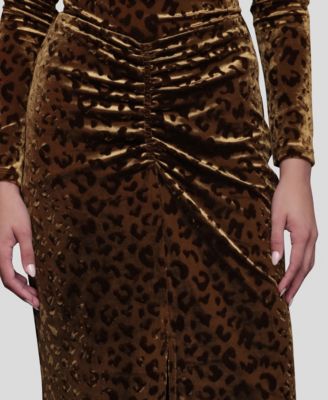 Women's Front Ruched Midi Skirt