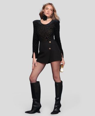 Women's Novelty Button Mini Skort