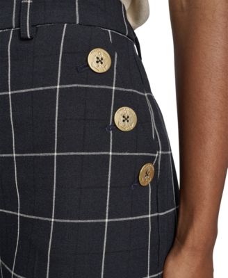 Women's High Rise Windowpane Sailor Pants