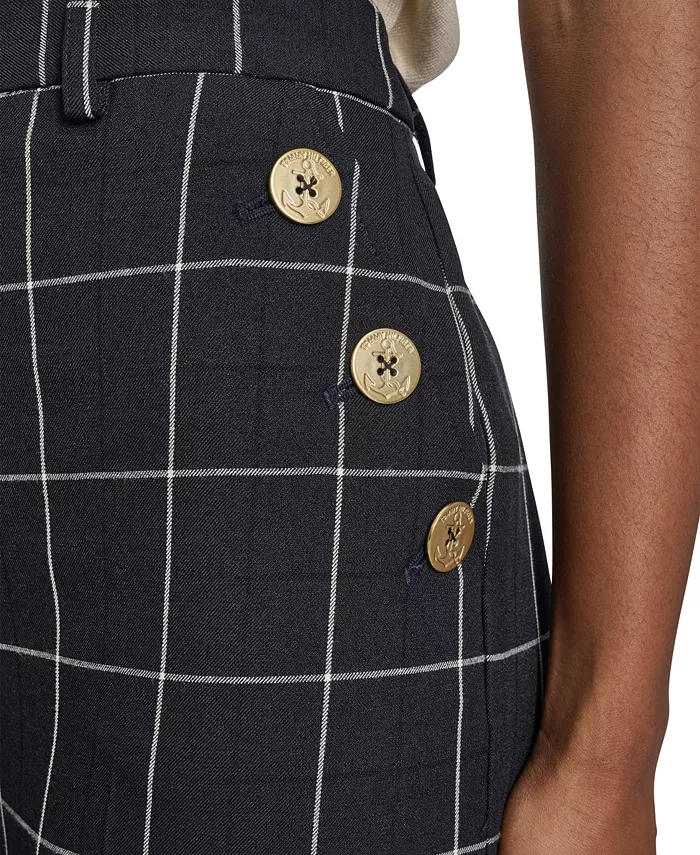 Women's High Rise Windowpane Sailor Pants - thumbnail 6