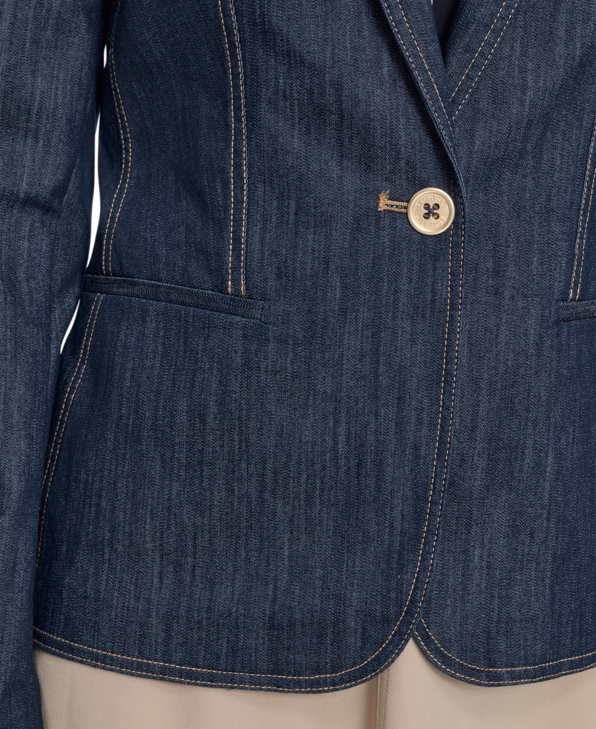 Tommy Hilfiger Women's One Button Denim Blazer