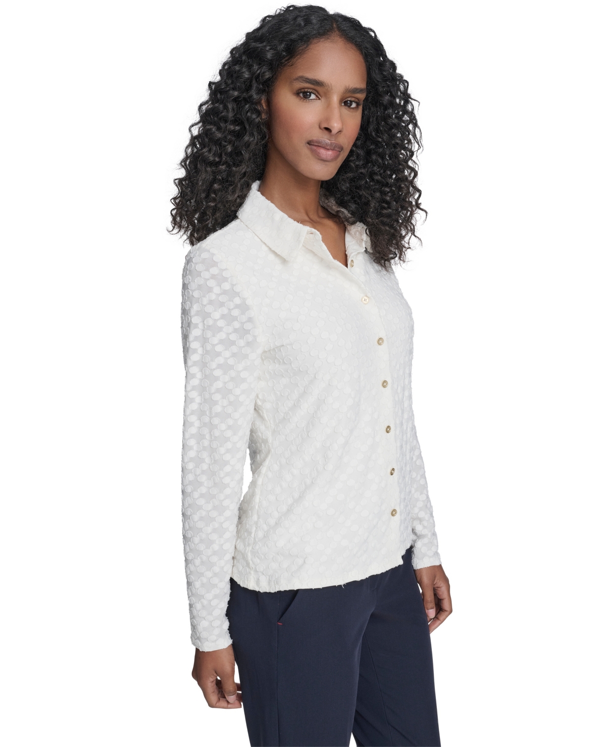 Tommy Hilfiger Women's Floral Clip Button-Up Top