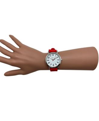 Red Easy-Read Nurse Watch with Silicone Band Women Watch