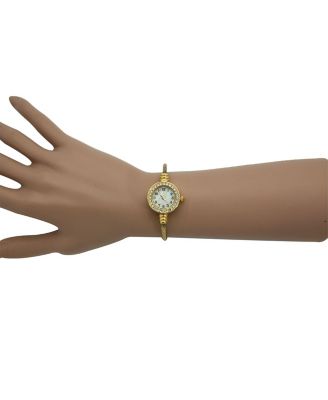 Gold Petite Twisted Bangle Bracelet Watch