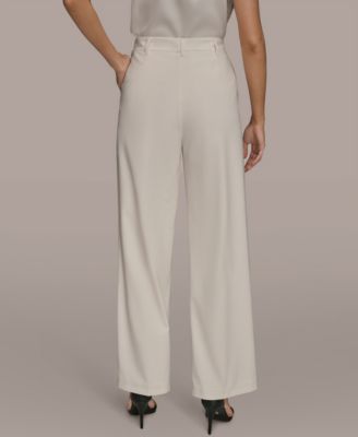 Women's High Rise Pleated Wid Leg Pants