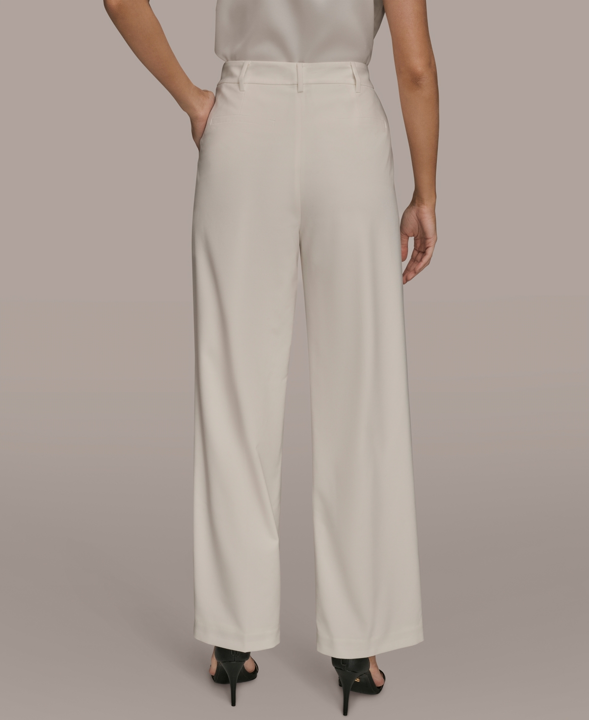 Donna Karan New York Women's High Rise Pleated Wid Leg Pants