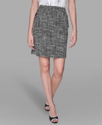 KARL LAGERFELD PARIS - Women's Knee Length Tweed Skirt