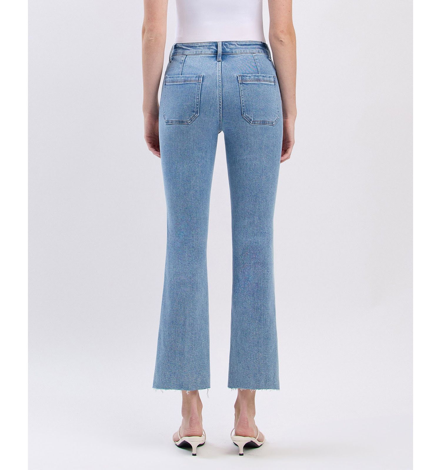 Women's High Rise Crop Flare Jeans